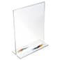 Acrylic Countertop Sign Holder, Custom Printed, T-Style, Bottom Insert - Clear 