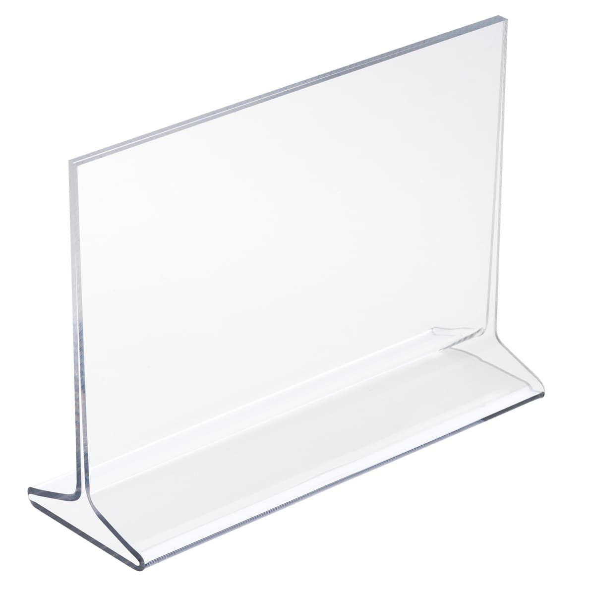 Recycled acrylic tabletop sign holders with free-standing build