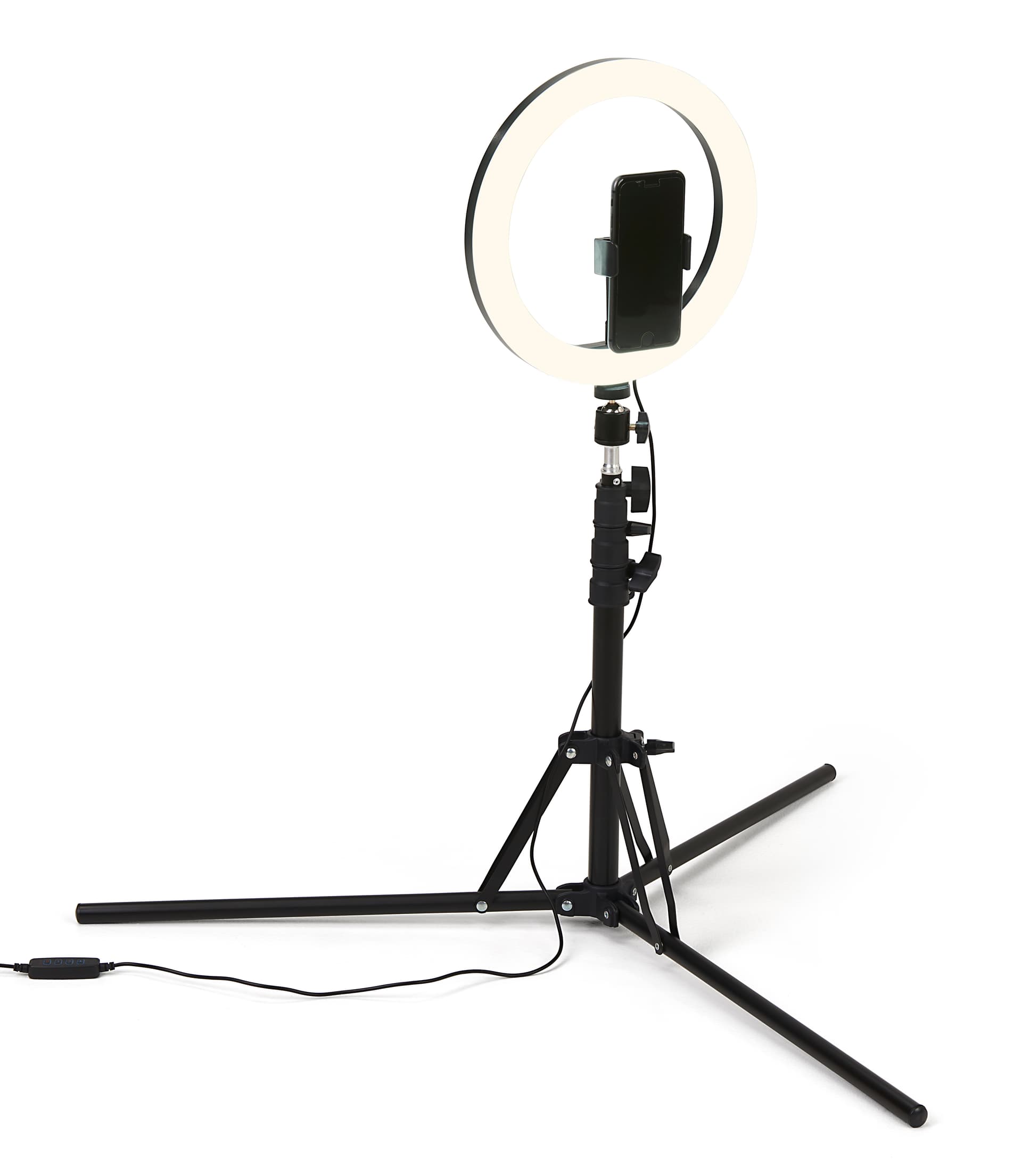 Home vlog studio kit with adjustable height for counter top placement