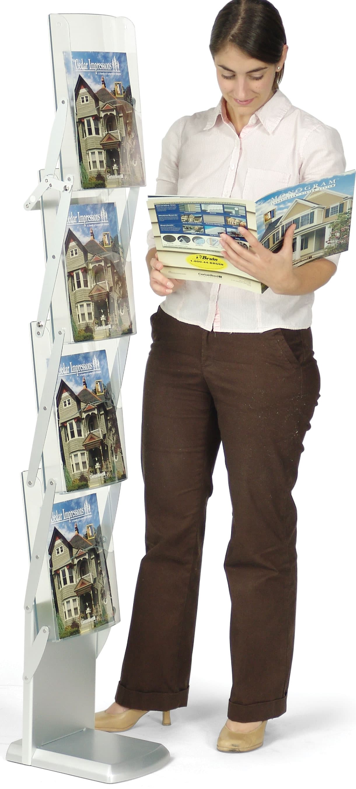 Tradeshow Literature Rack w/ 4 Indestructible Clear Pockets | Displays2Go