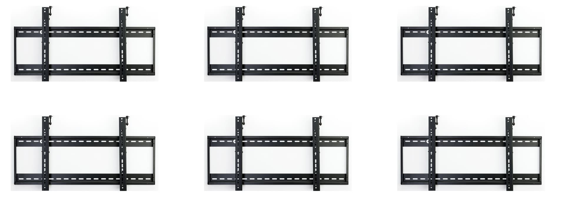 Tilting video wall display 3x2 mounts
