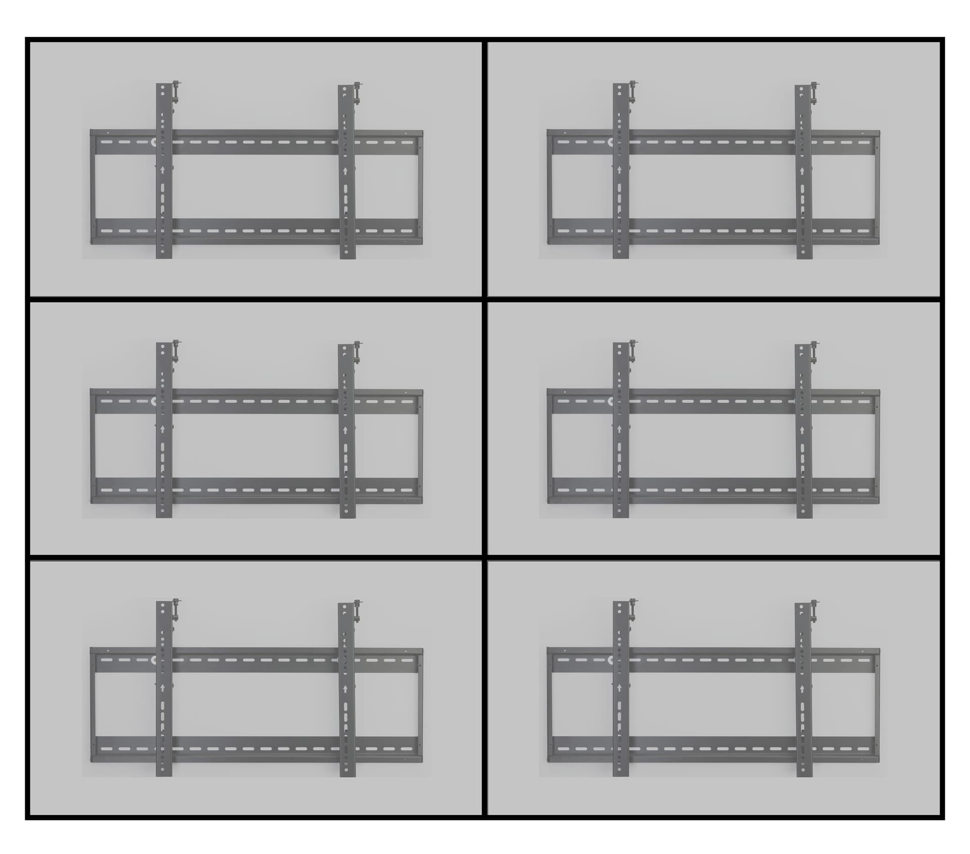 Steel video wall display 3x2 mounts