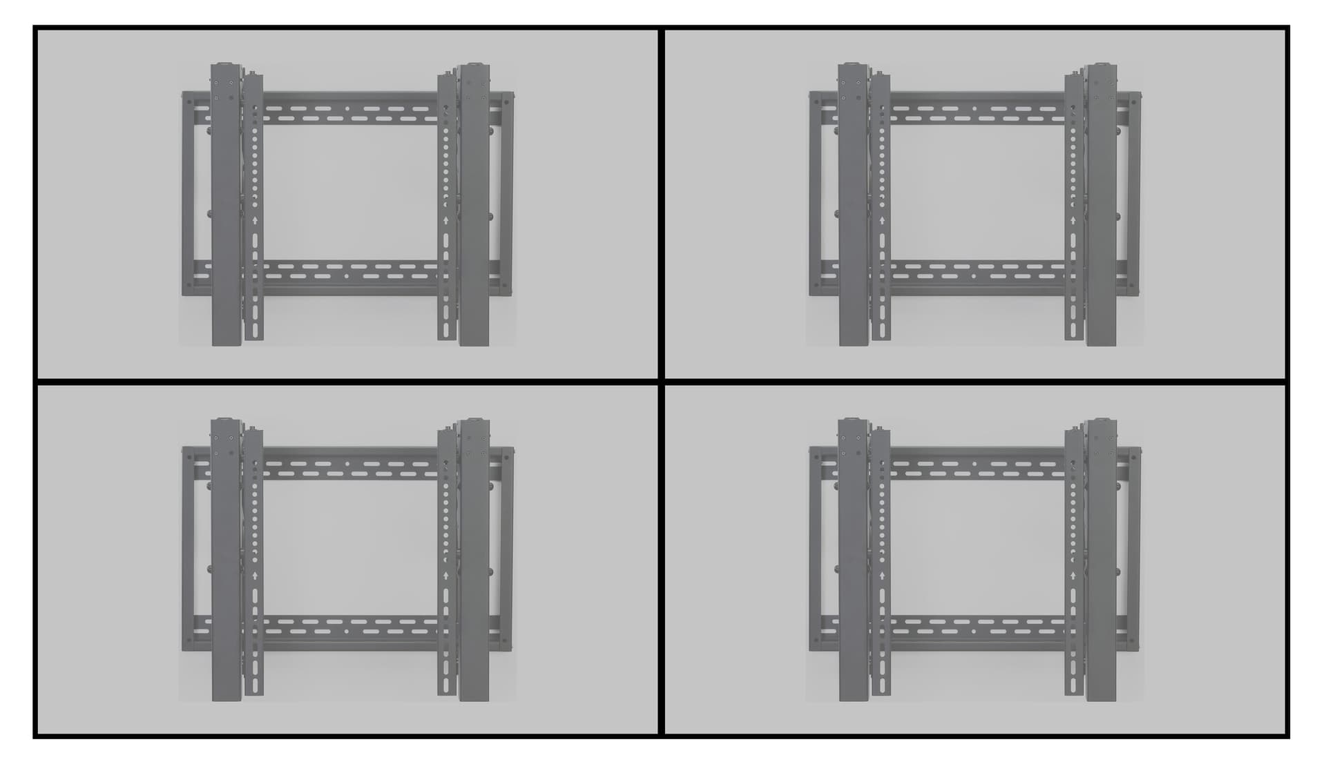 Video wall bracket 2x2 configuration with pop-out extension