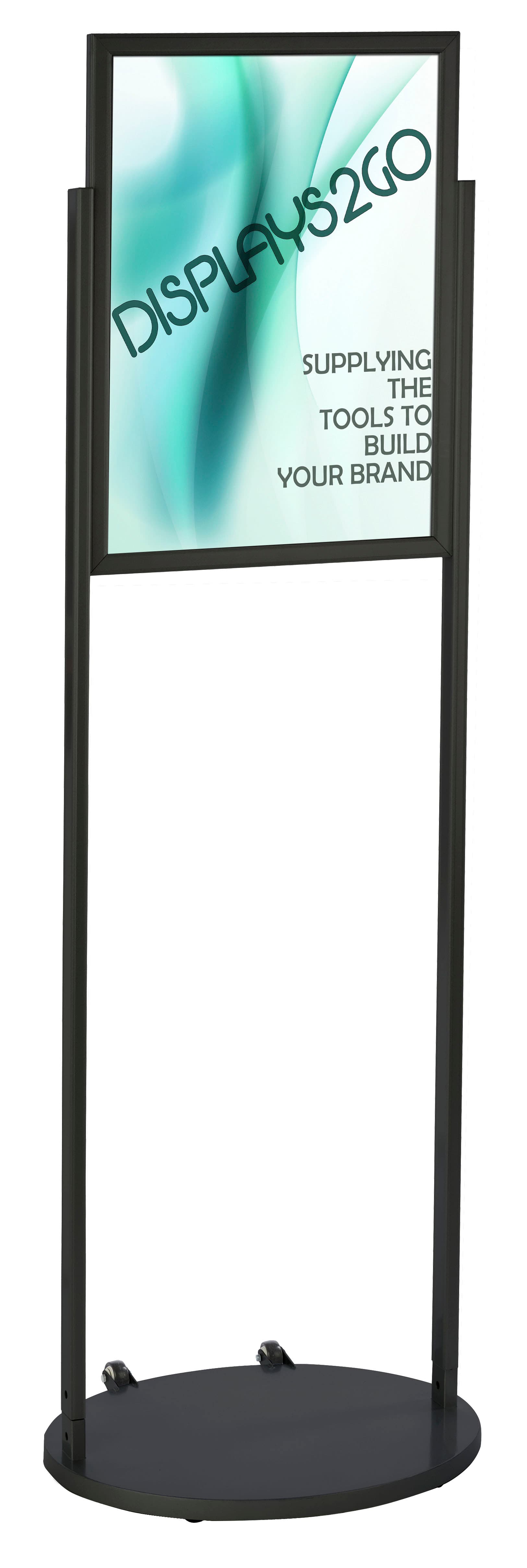 Black 18 x 24 Mobile Poster Stand, Wheeled