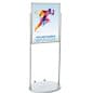 Floor Standing Poster Holder, Top Loading, Double-Sided, Wheels