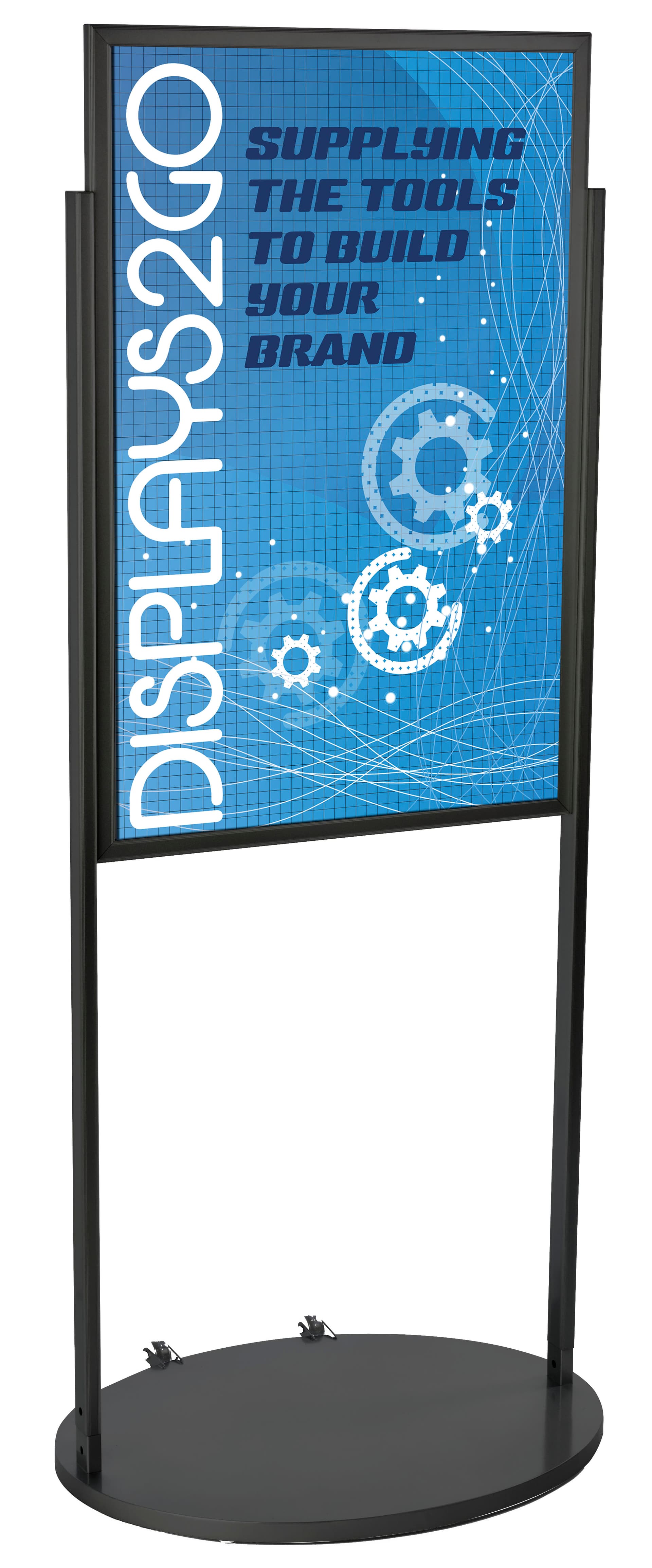 Black 24 x 36 Poster Stand with Wheels, Aluminum