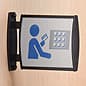 Curved Sign Holder, Wall or Ceiling, Doubled Sided, Snap-out Lens - Black
