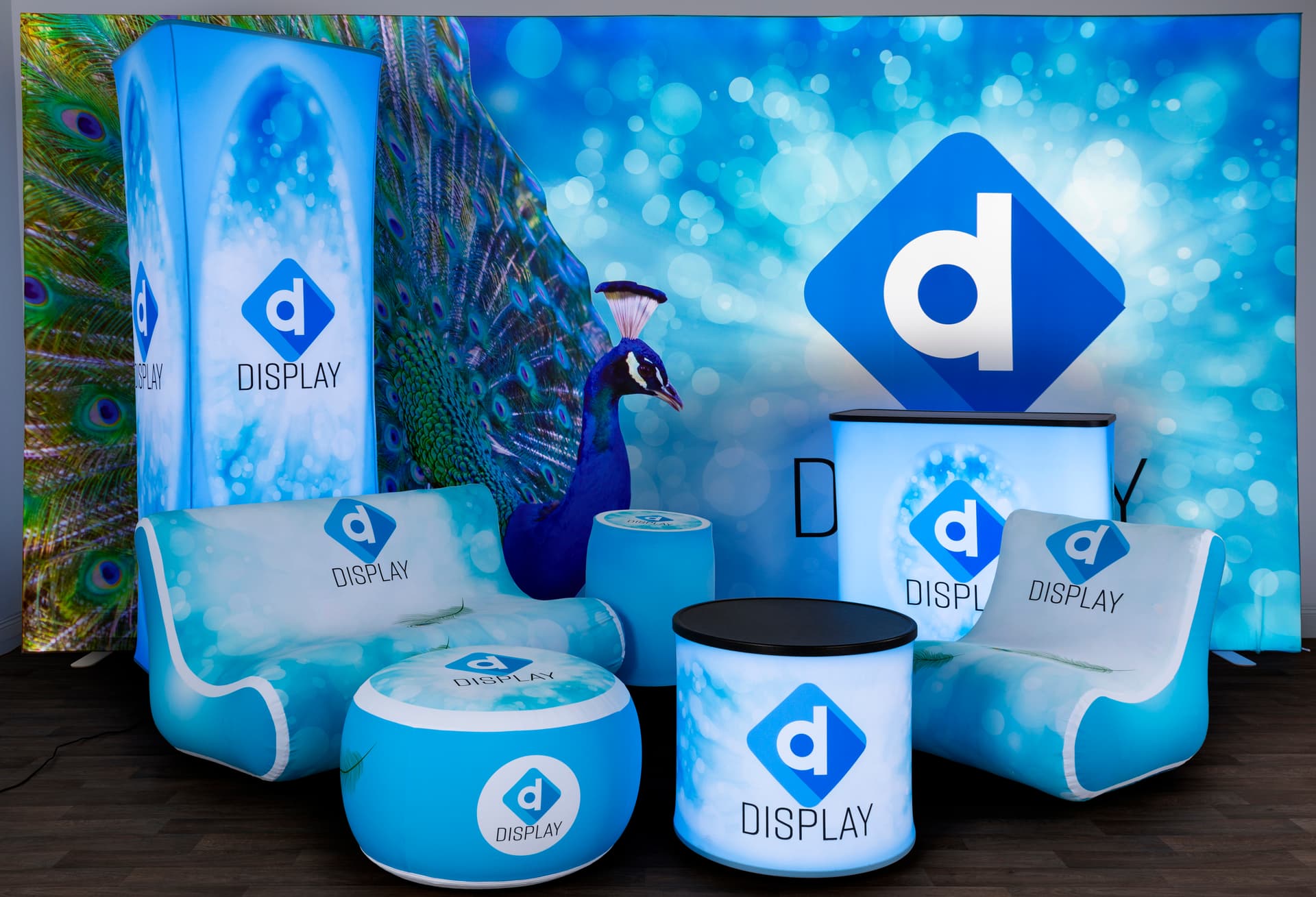 Air inflatable backlit rectangular counter perfect for special events and trade shows
