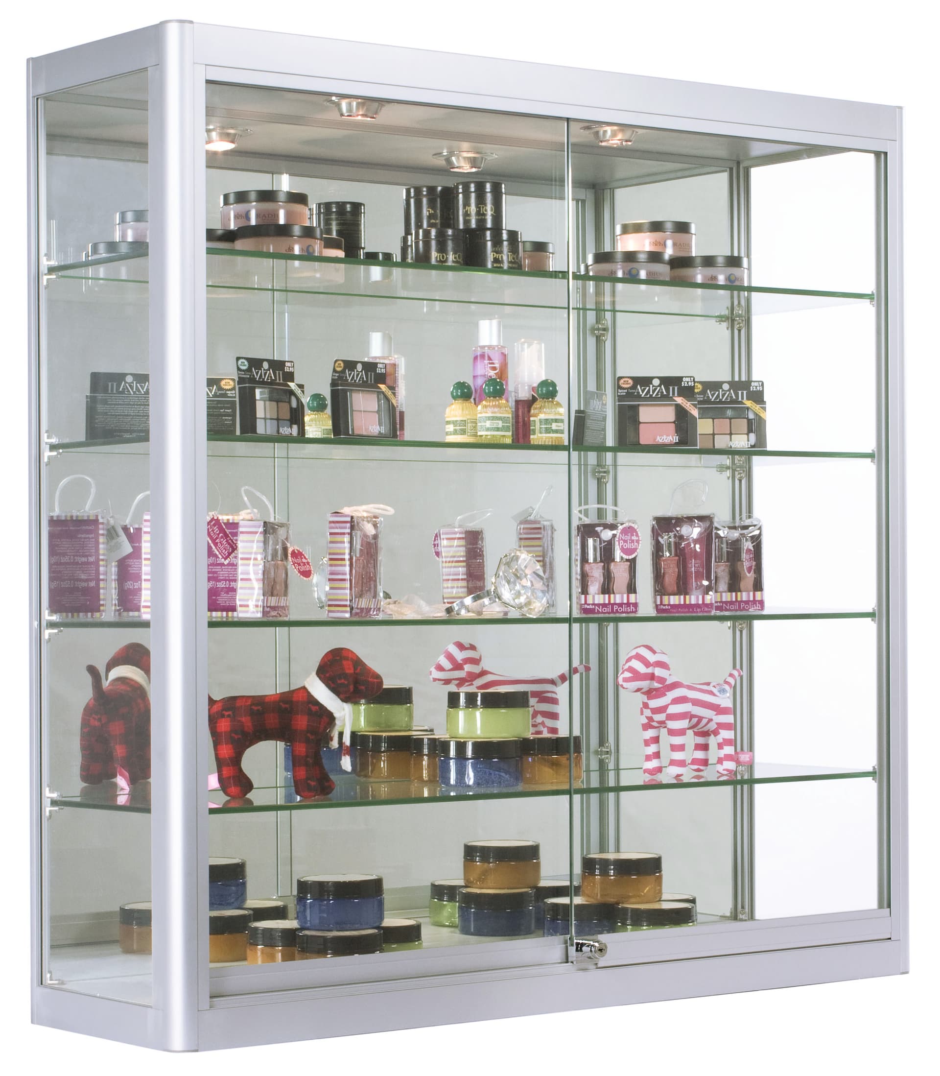 Silver LED Wall Display Case