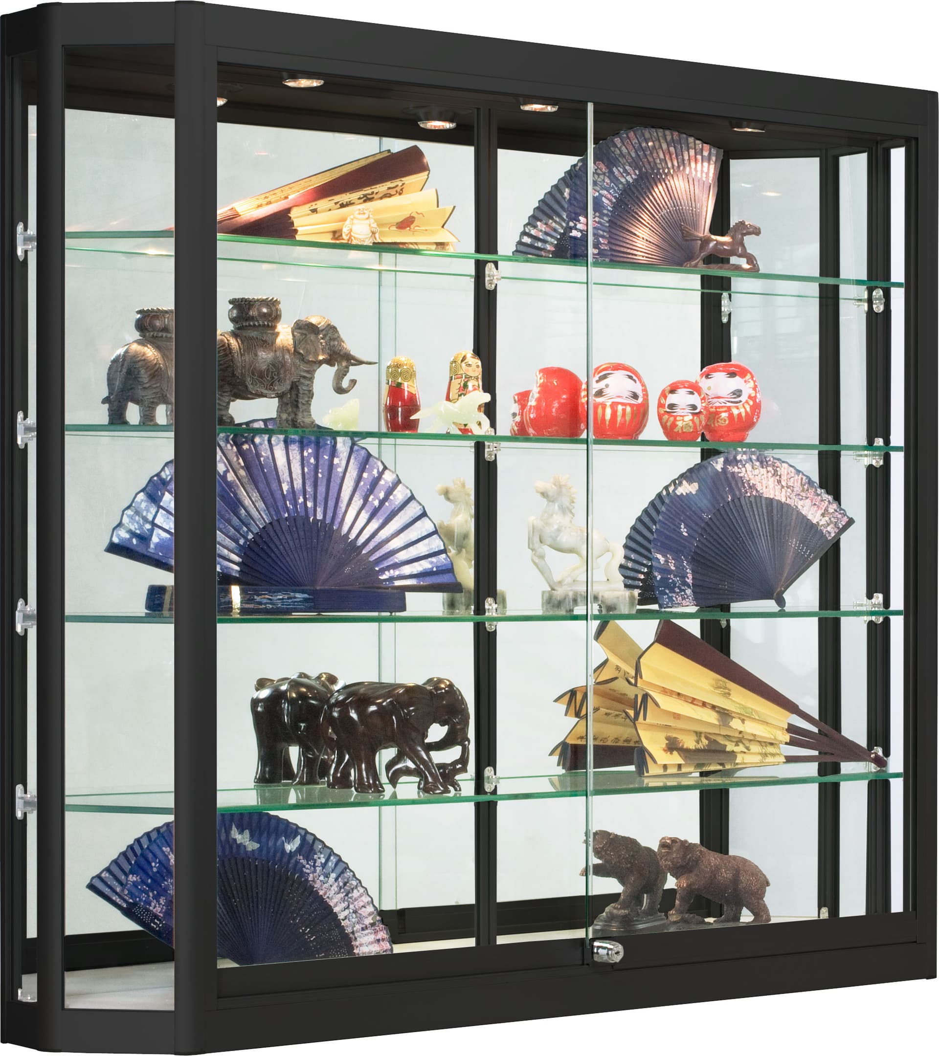 Black Wall Mounted LED Display Case