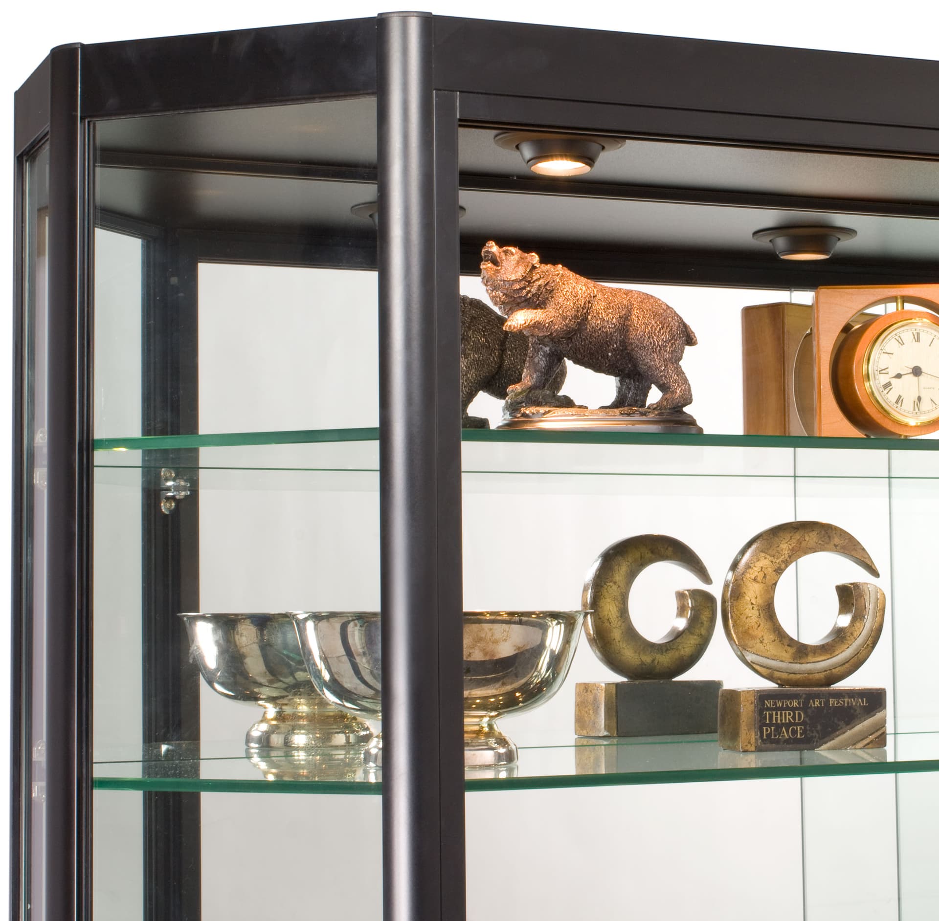 Illuminated Wall Display Cabinet with LED Lights