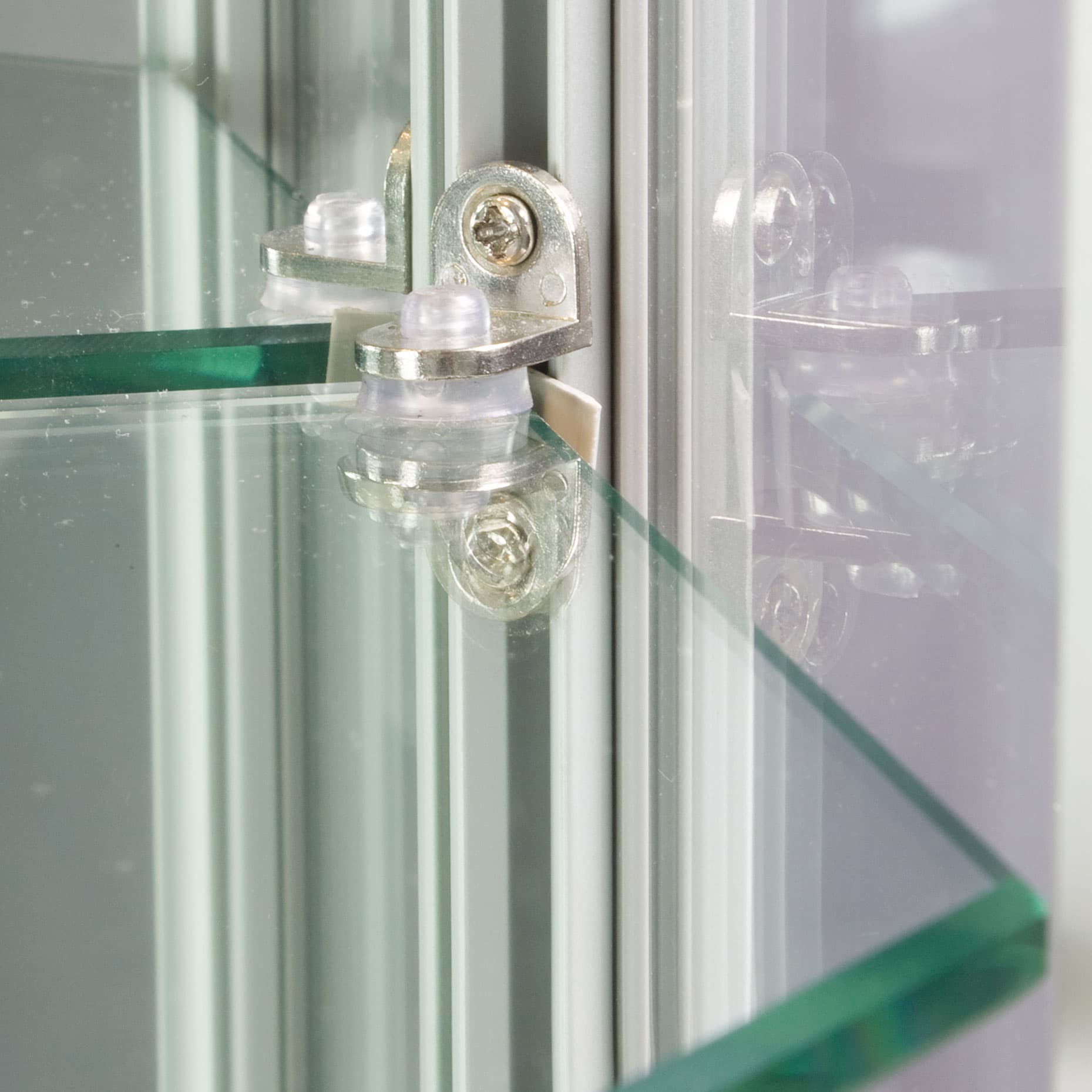 Wall Mounted Display Cabinet with LED Lights, Rubber Pads