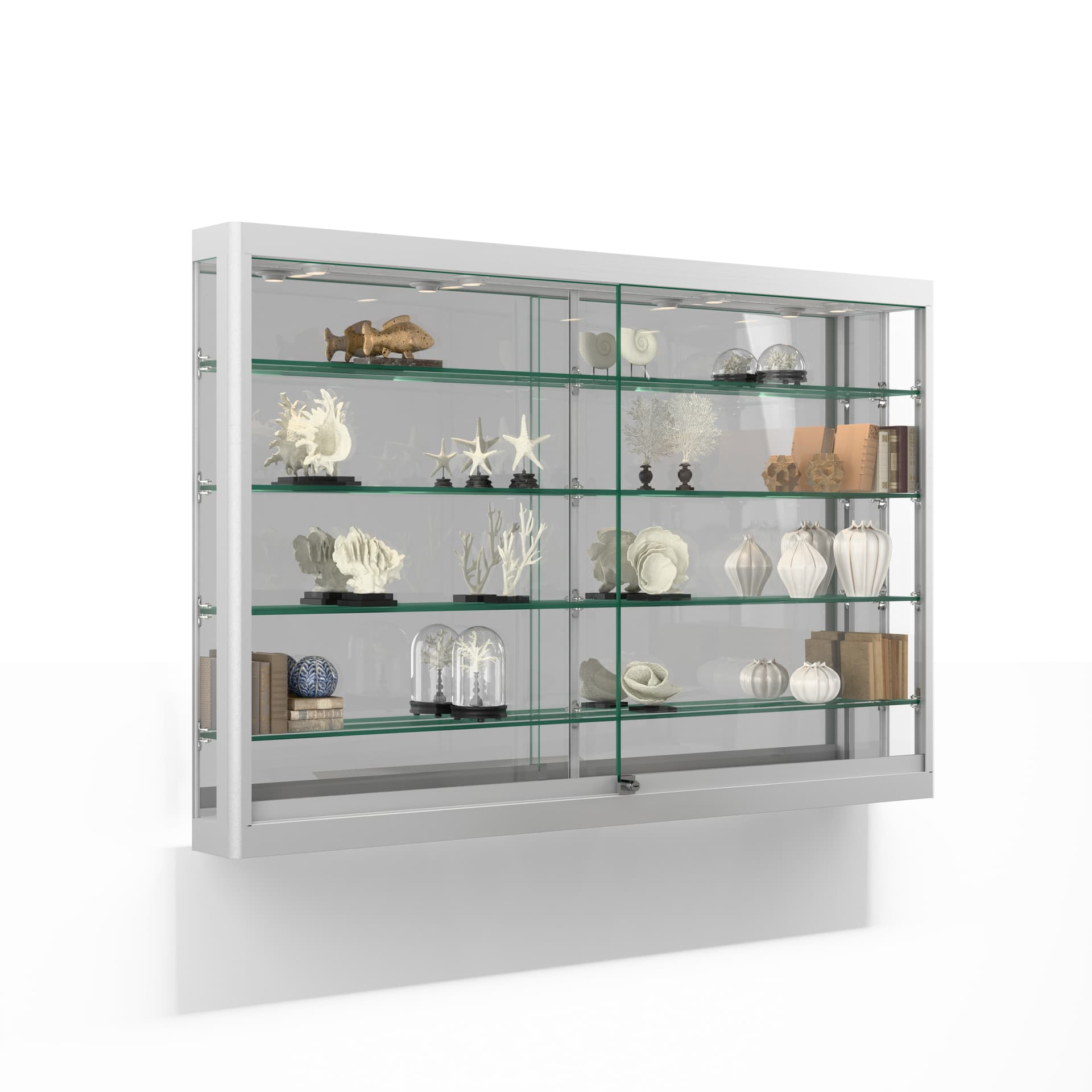 5' Wide Wall Mounted Display Cabinet with LED Lights