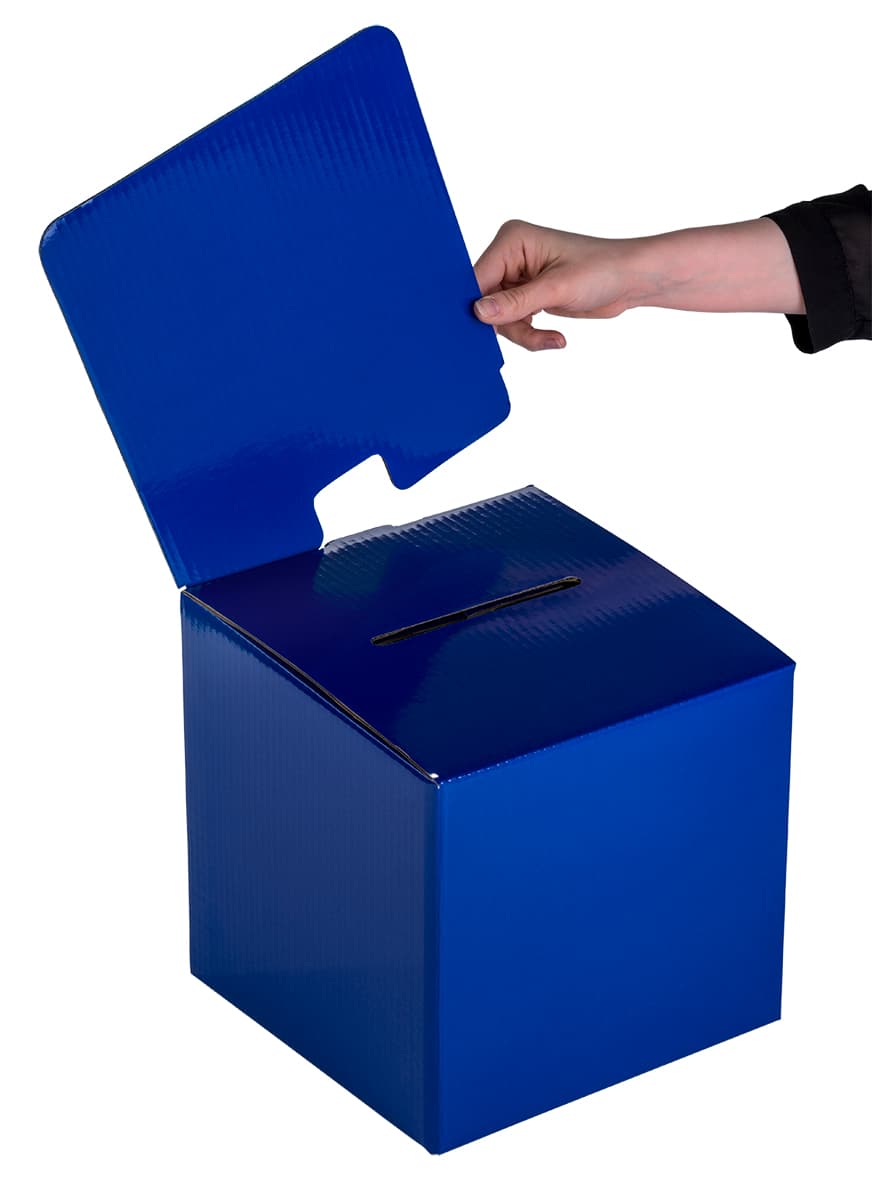 Blue Cardboard Entry Box | Fold Together Construction | Displays2Go