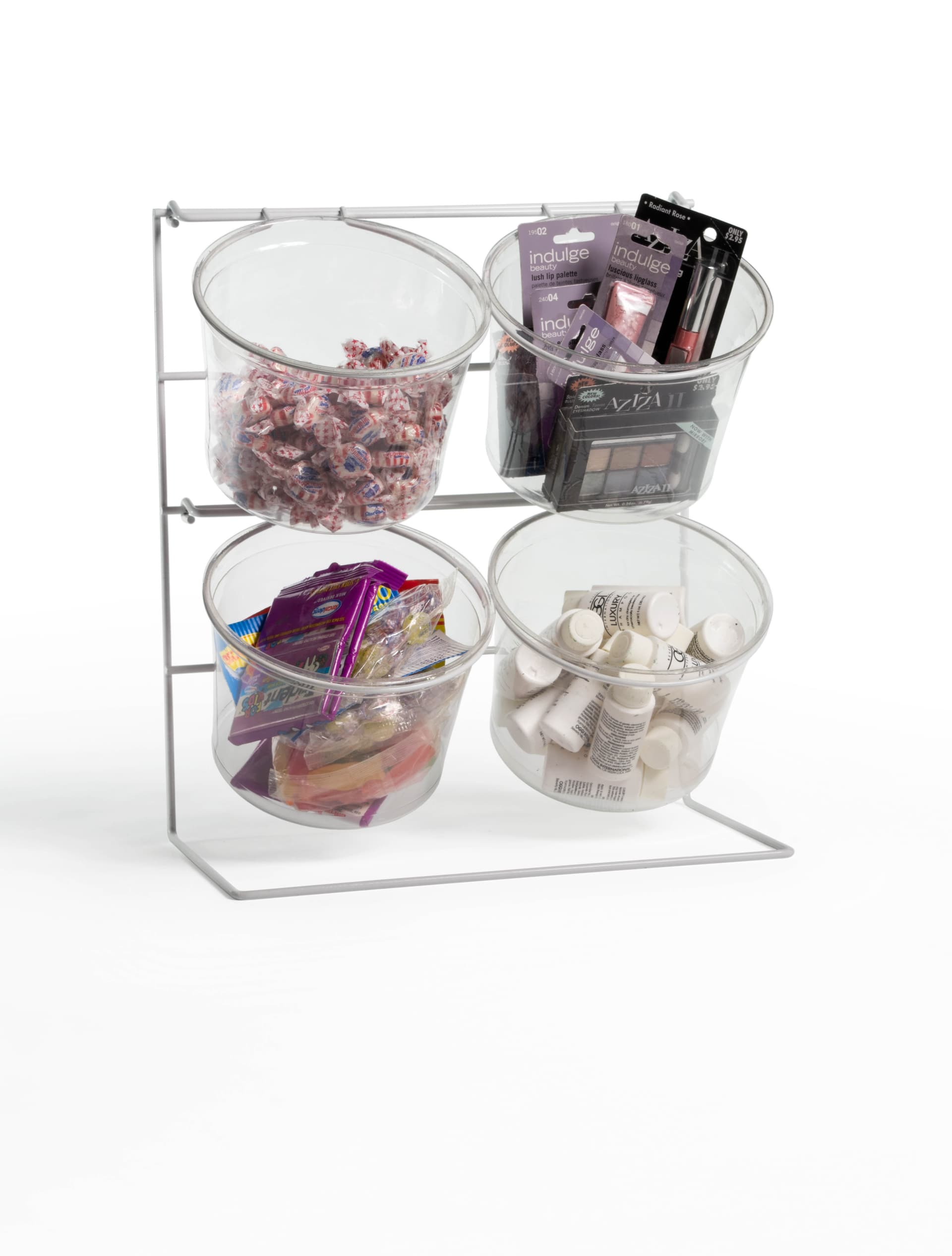 Countertop Bin Display Rack | (4) Clear Acrylic Bins | Displays2Go