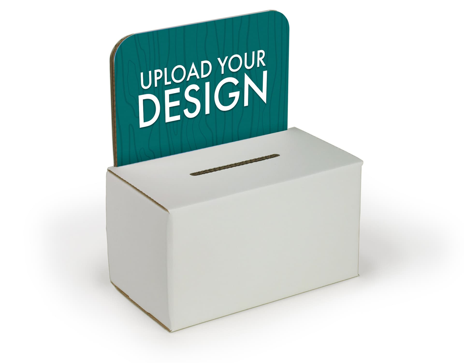 Custom cardboard enter to win box with printed header