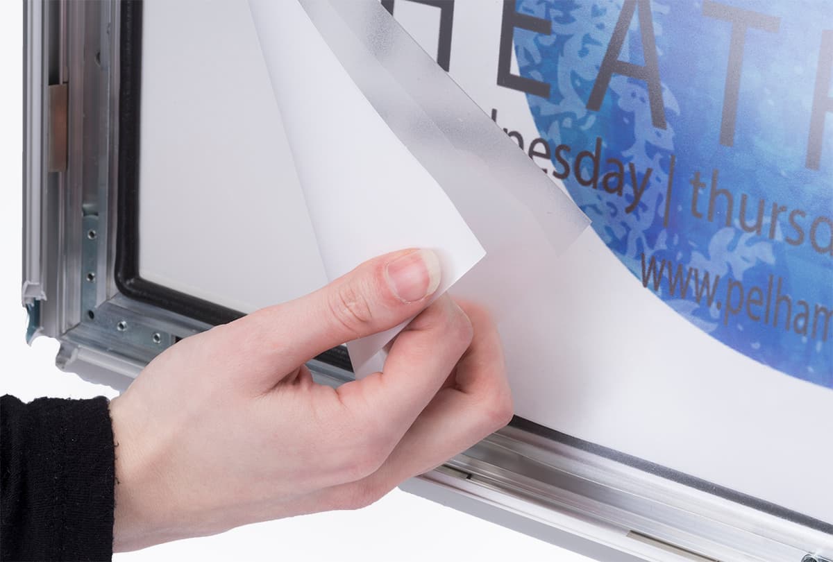 Protective lens included with 20 x 30 weather resistant snap frame