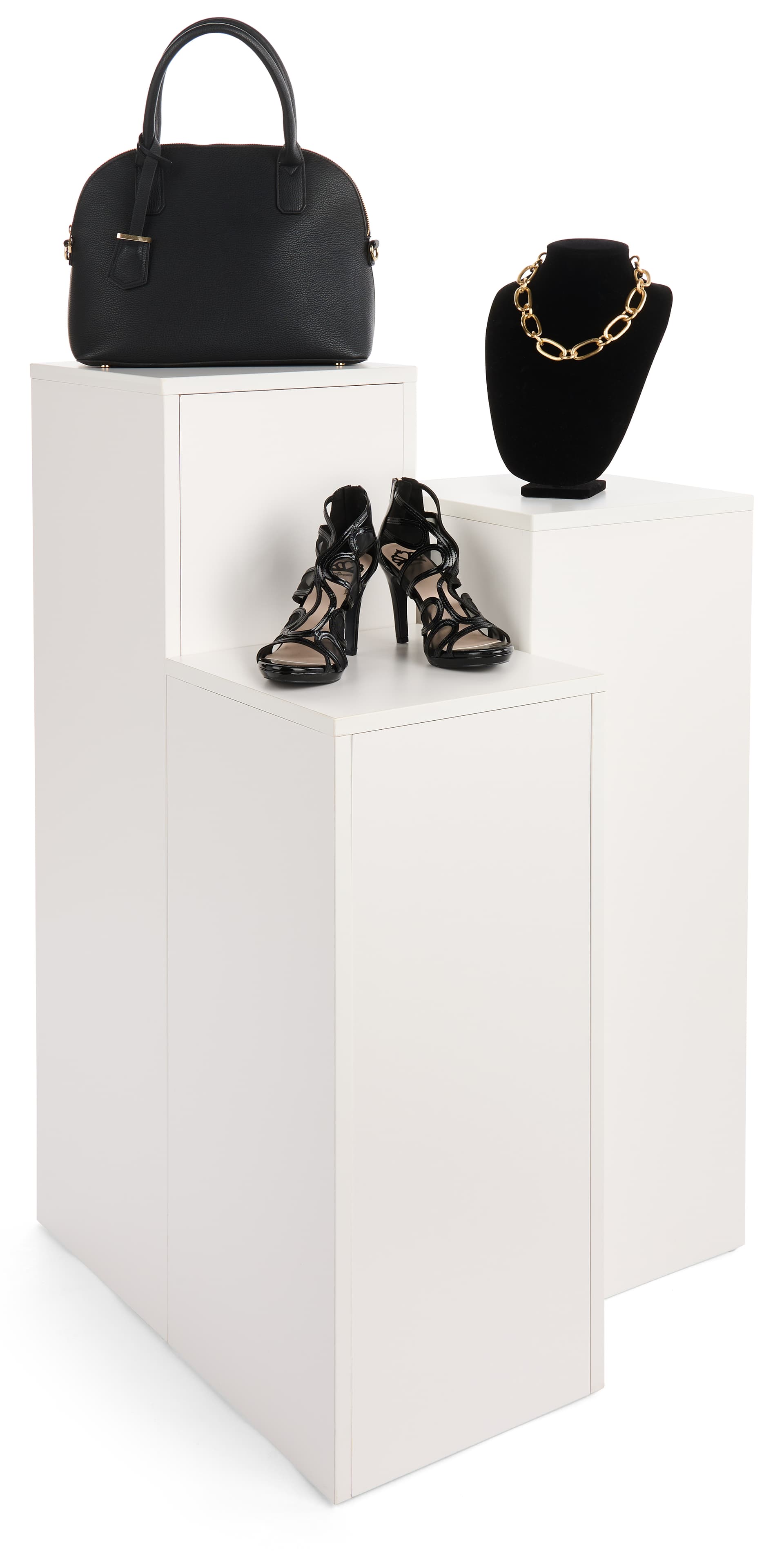 White Square Display Pedestal Set