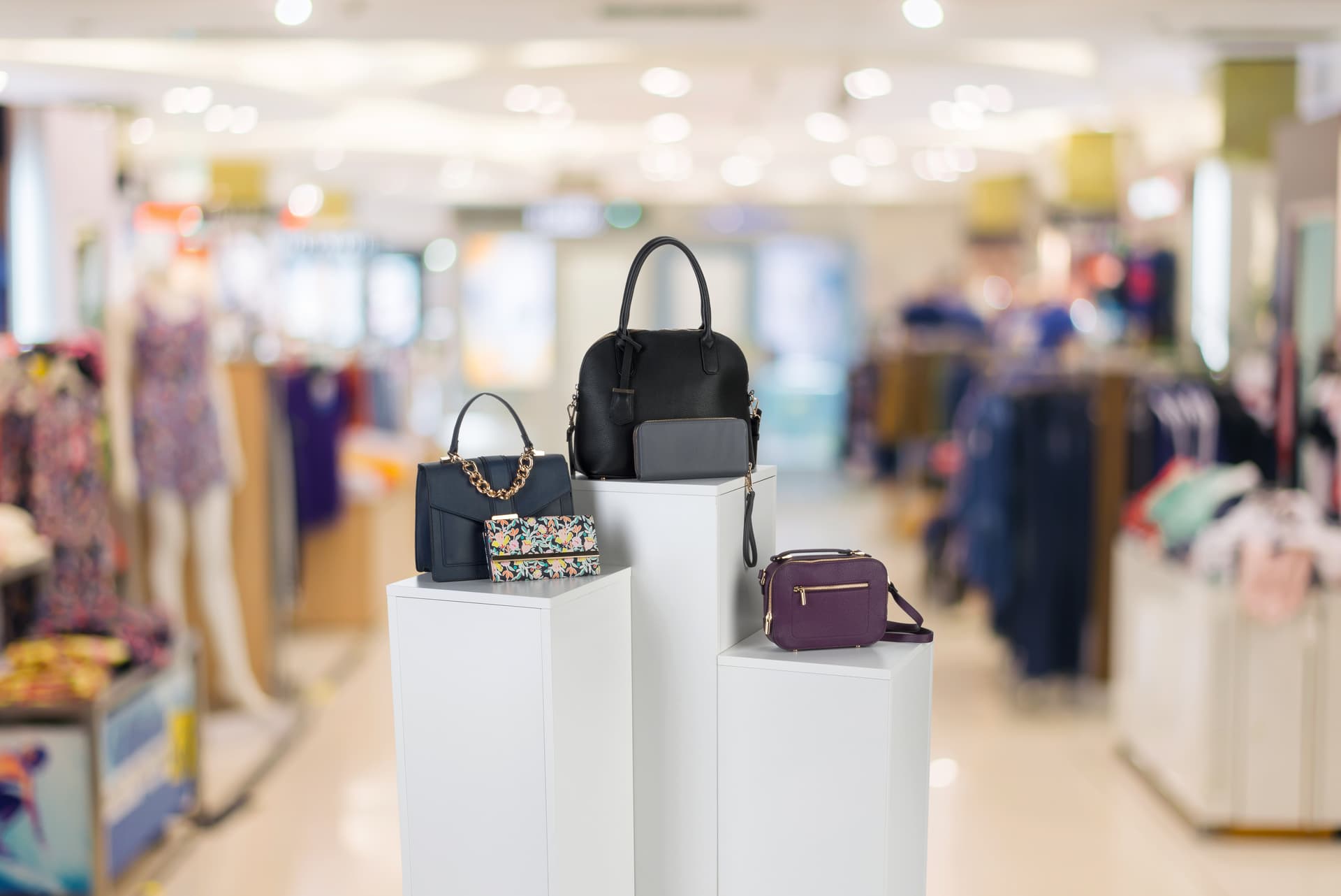 White Laminate Pedestal in a Retail Store