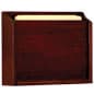 15”w Hanging File Holder, Single Pocket, Wall Mount, HIPAA Compliant - Mahogany