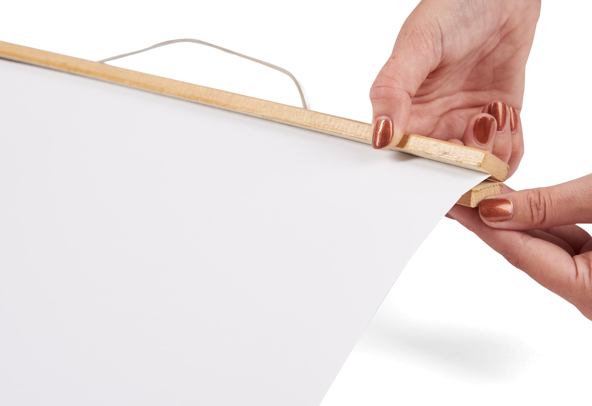 Wood magnetic poster hanger with simple assembly