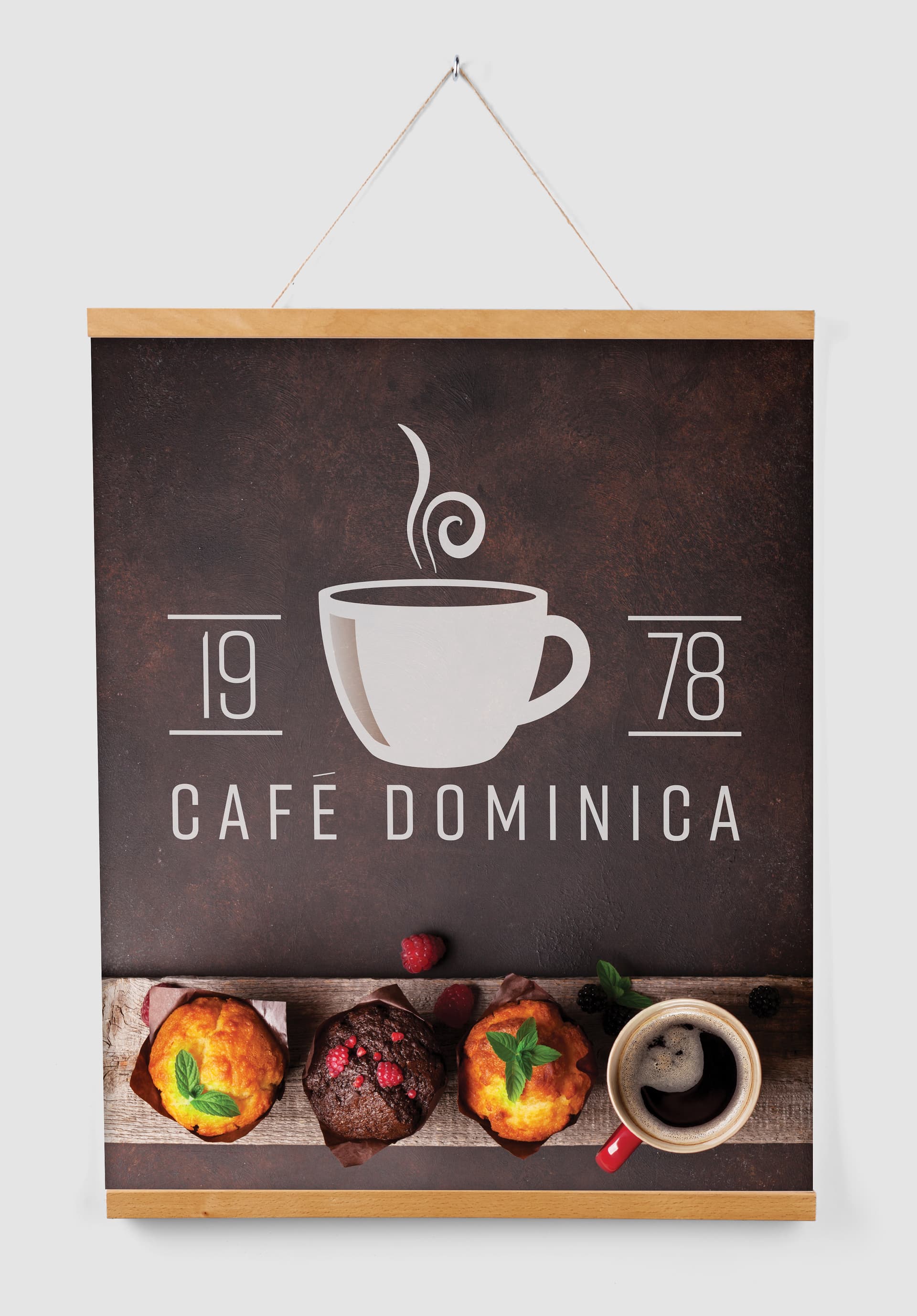 Wood magnetic poster hanger for 18 inch wide posters