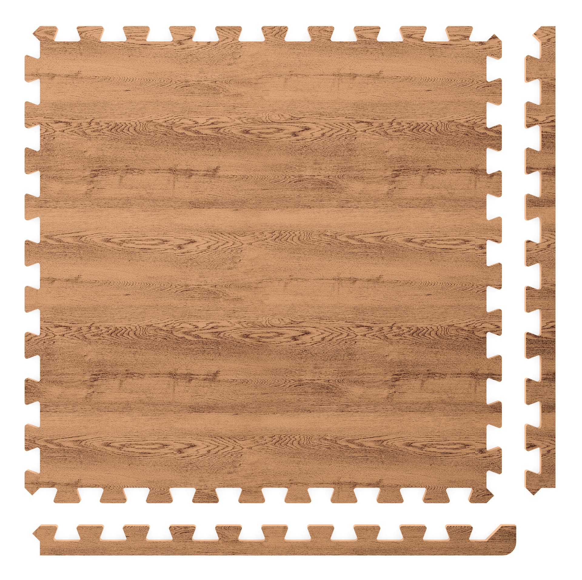 Foam wood floor tiles comes with removeable edge trim pieces