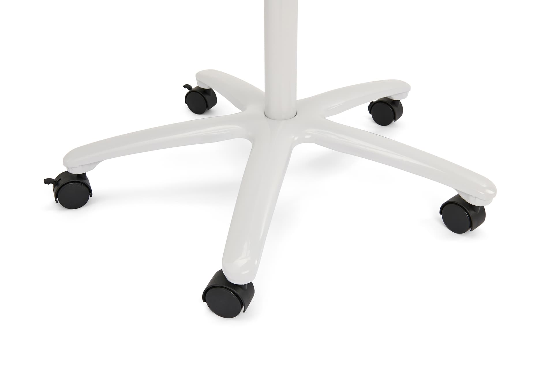 Mobile dry erase board with locking wheels