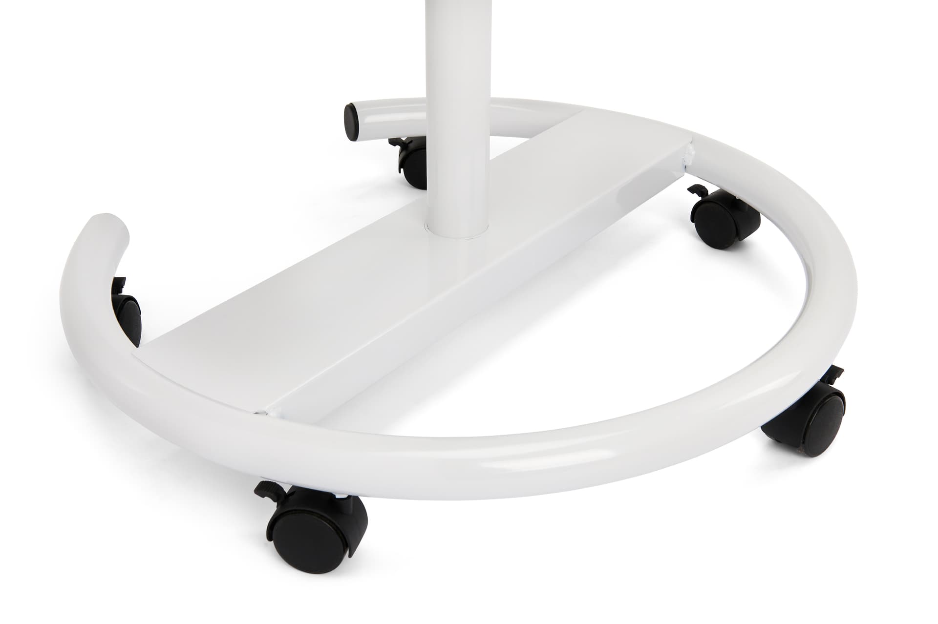 Mobile glass whiteboard with locking wheels