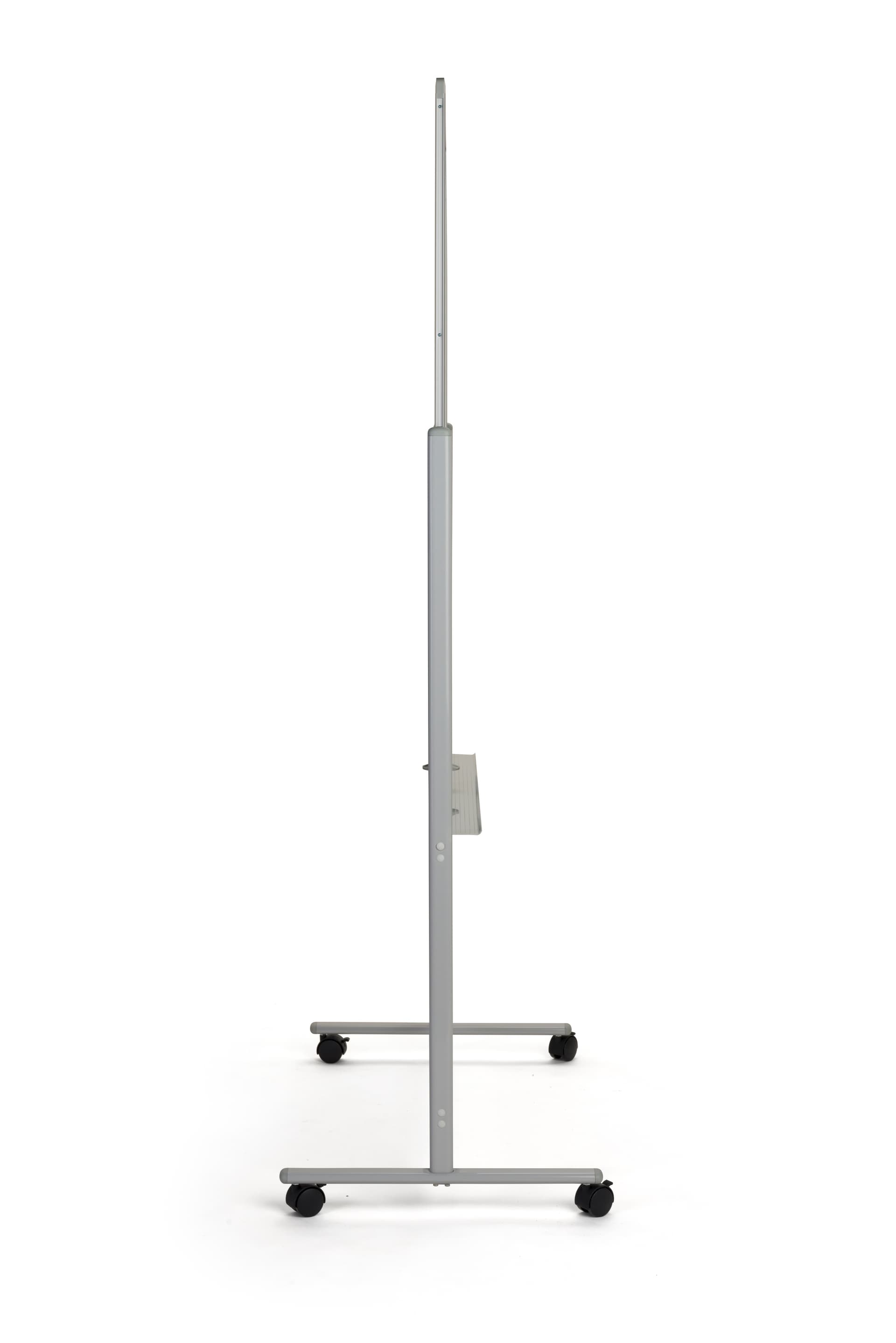 Magnetic whiteboard in profile view