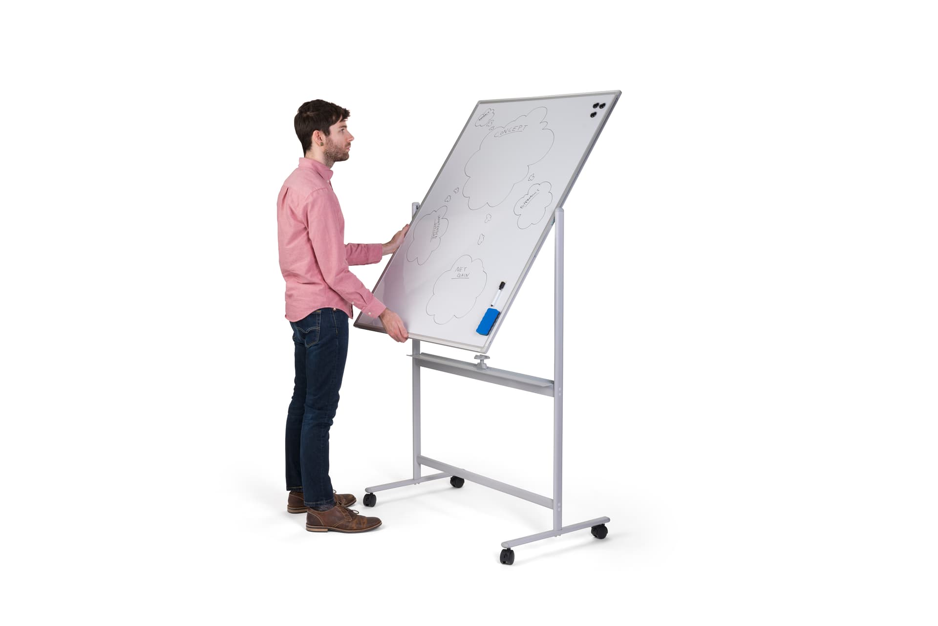Dual-sided magnetic whiteboard