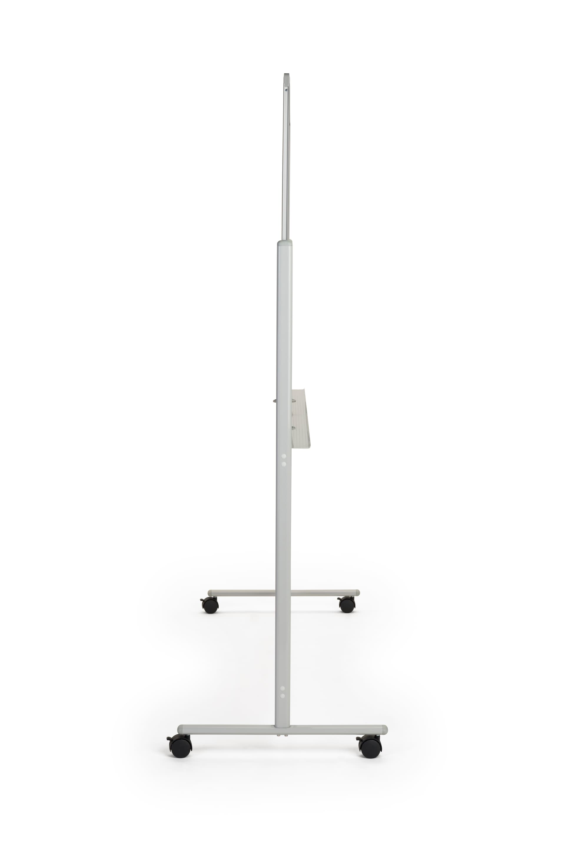 Whiteboard on wheels in profile view