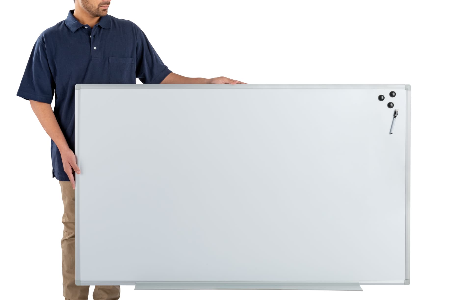 Easy mounting large magnetic whiteboard