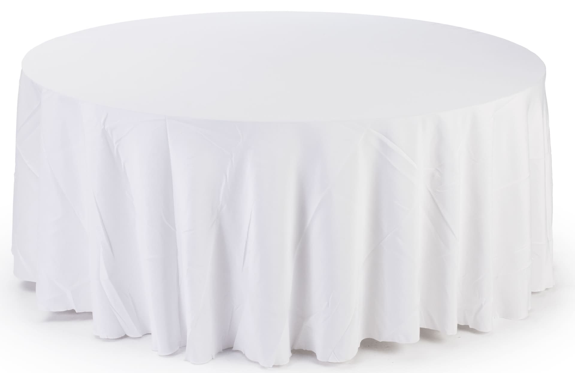 Circular Table Cloth | 10 Ft. Diameter White Cover | Displays2Go