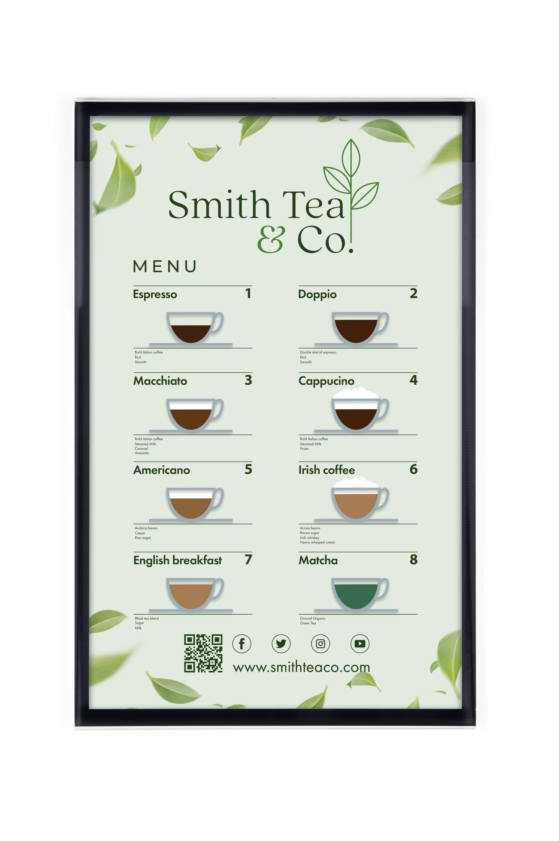 11 x 17 poster frame with menu