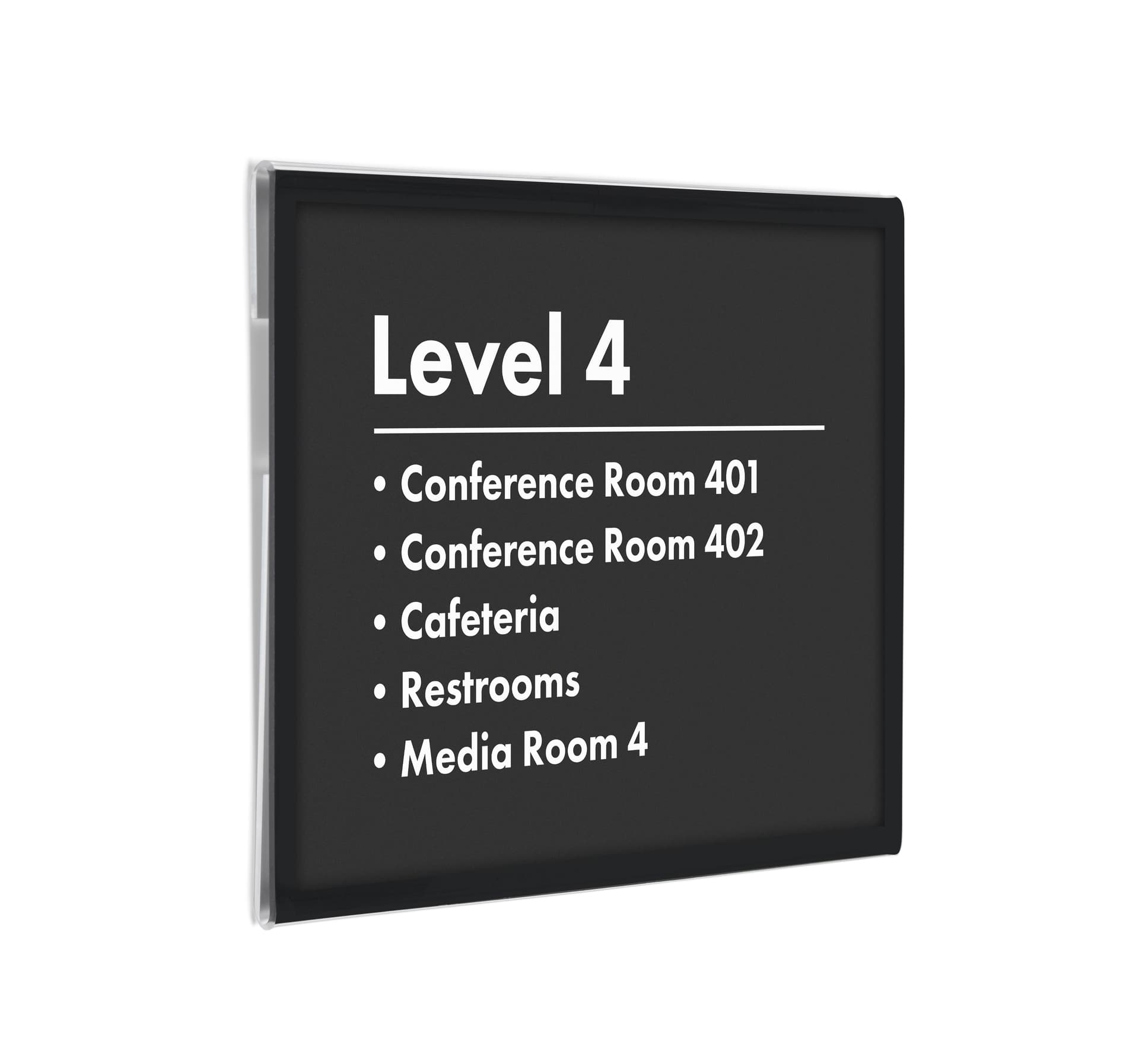 Sign holder made with recycled acrylic