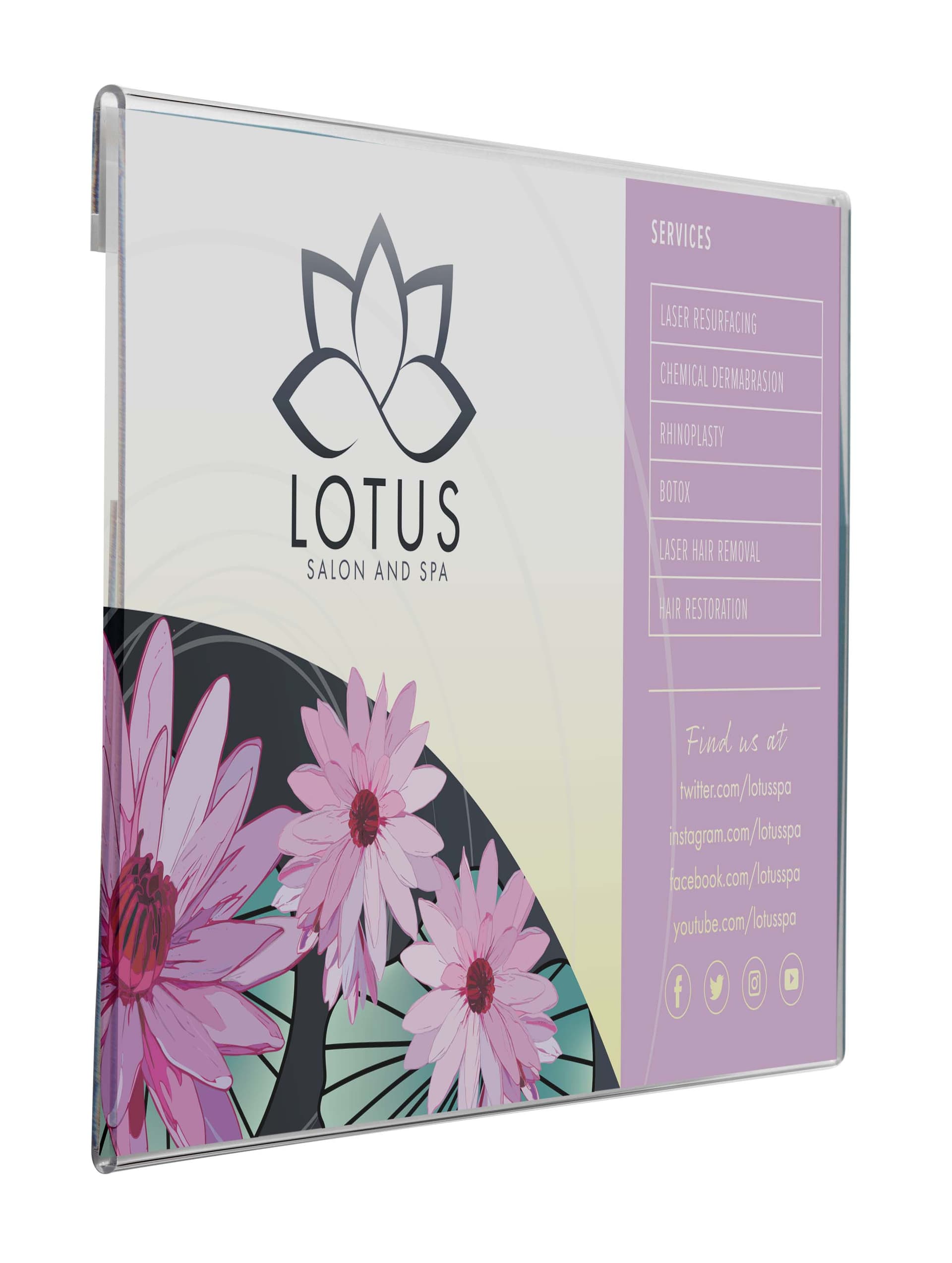 Clear recycled acrylic poster frame with side insert