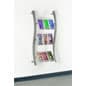 3-Tiered Metal Wall Literature Rack, 4"/8.5"w, 6-9 Pockets, Curved - Silver