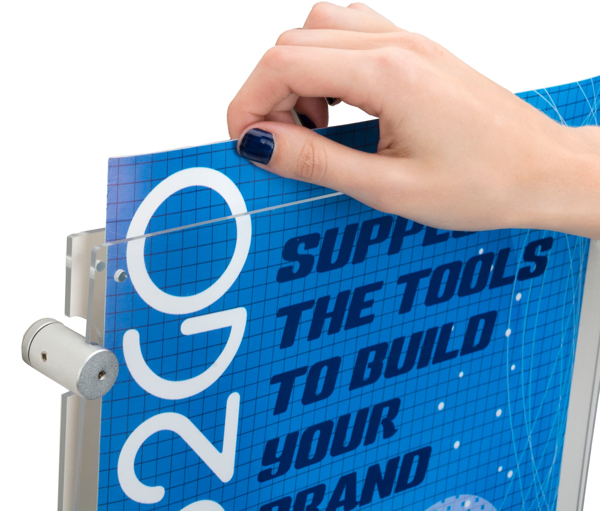 17” x 11” Sign Holder with Calling Card Pocket Features Low Profile
