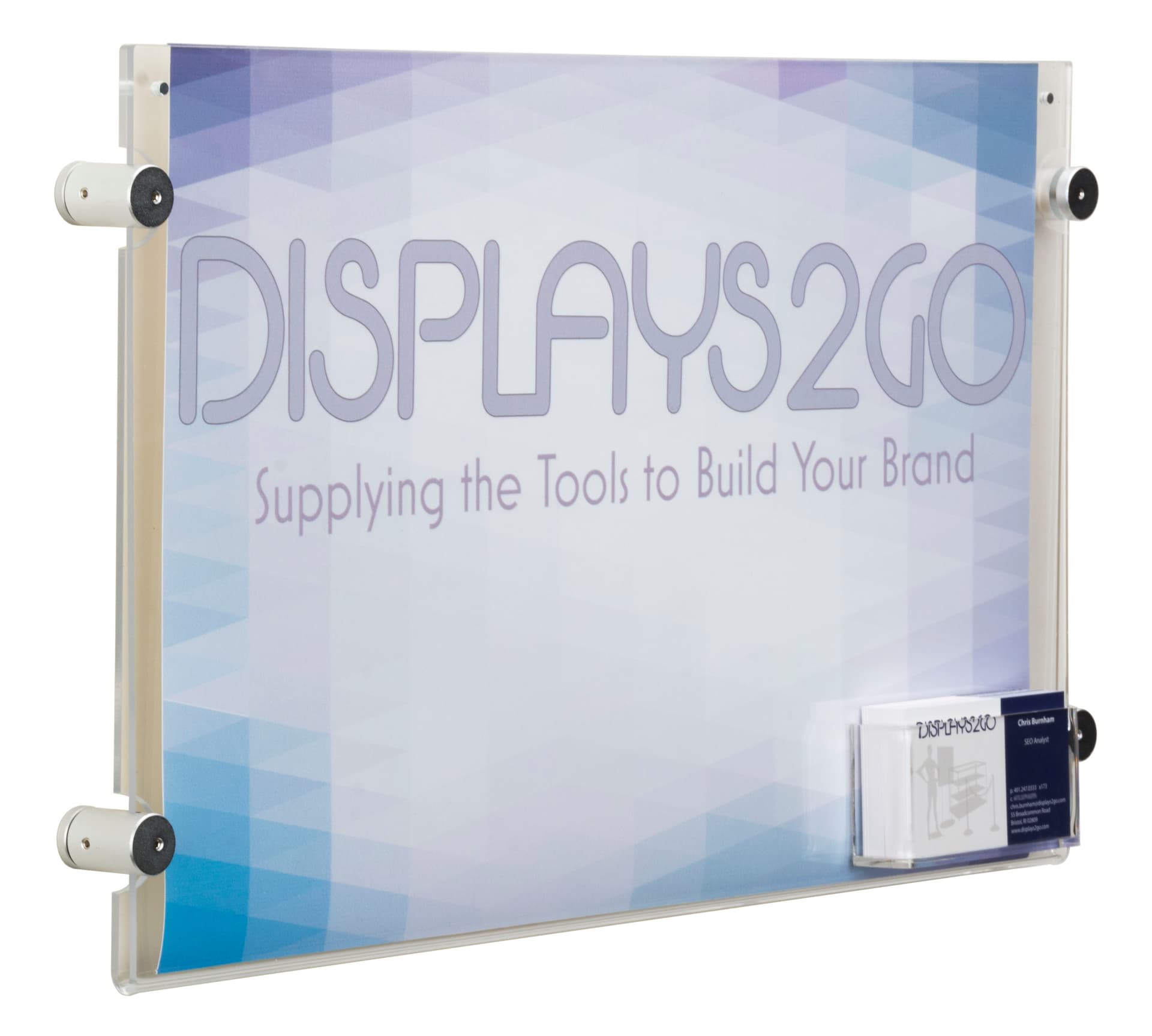 Durable 17” x 11” Sign Holder with Calling Card Pocket
