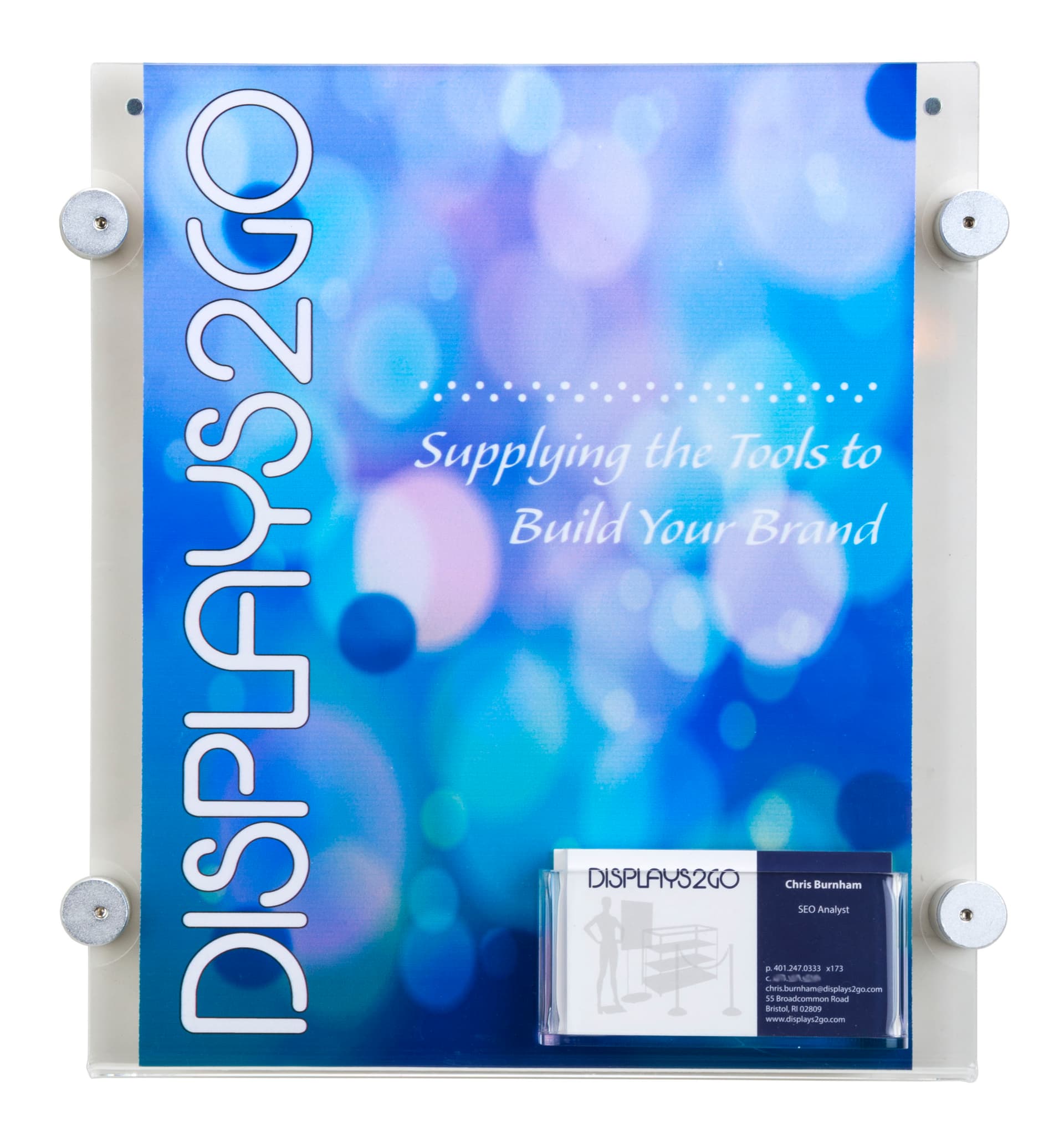 Portrait 8.5” x 11” Sign Frame with Business Card Pocket