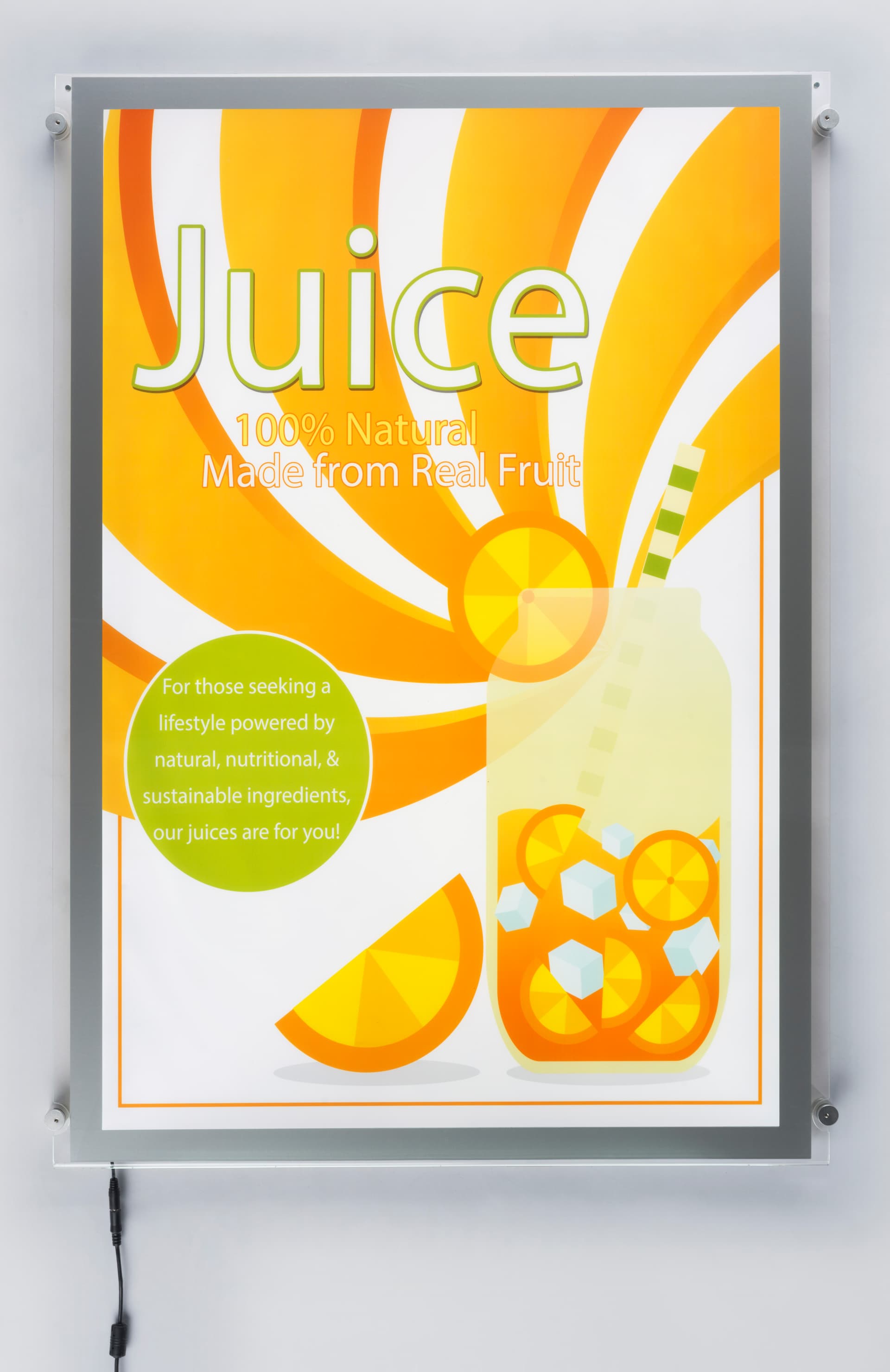 Lightweight Light Box Display with Portrait Orientation