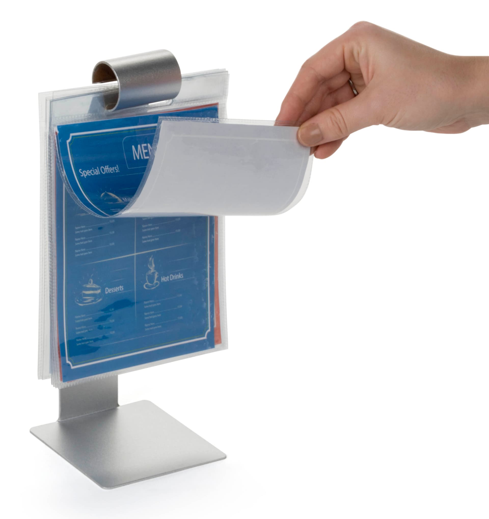 Stainless Steel Menu Roll in Use