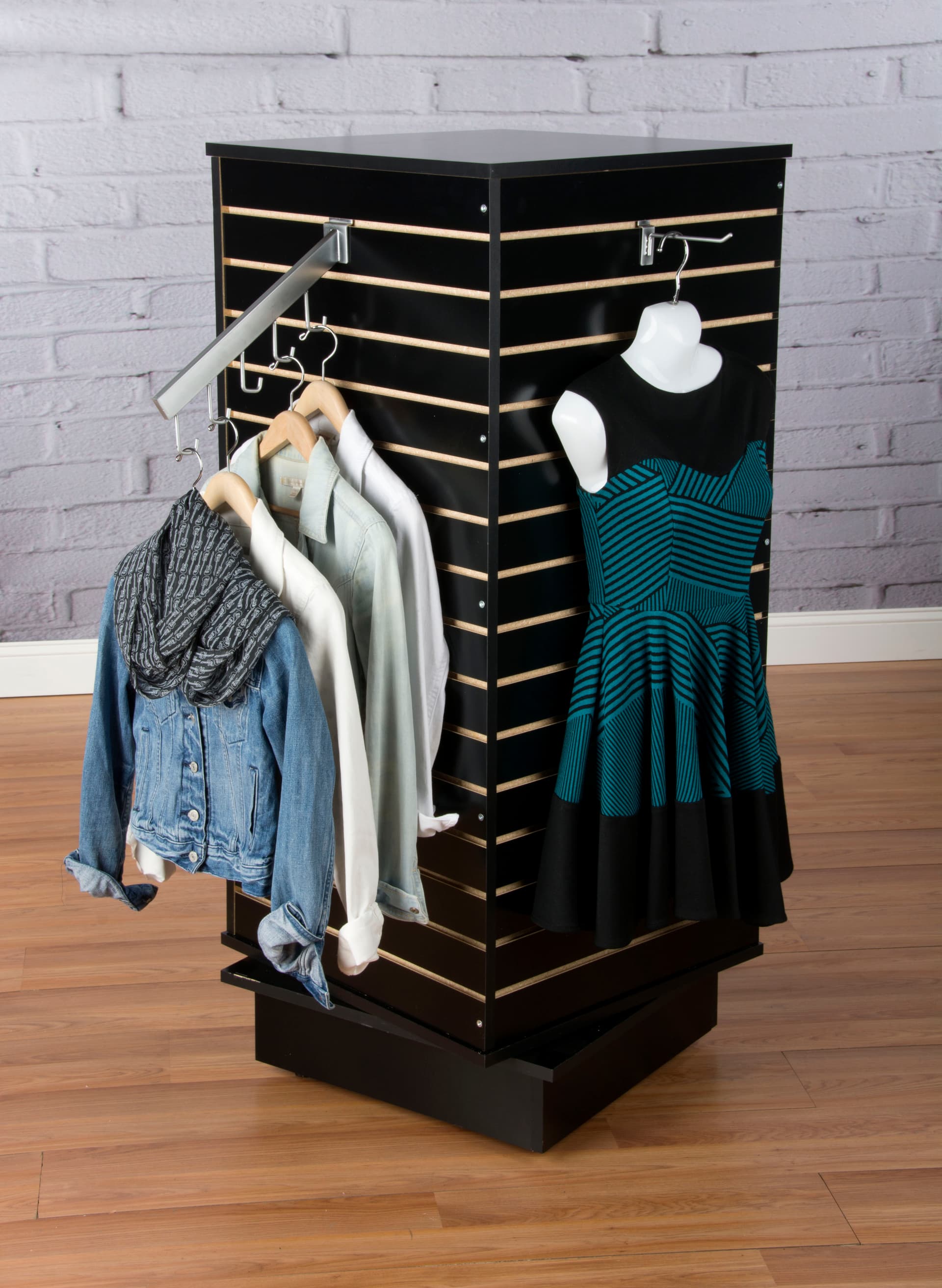 Slatwall Display Stand in a Retail Environment