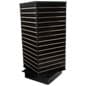 Slatwall Cube Fixture for Floor, 4 Sides, Rotating, Base Wheels - Black