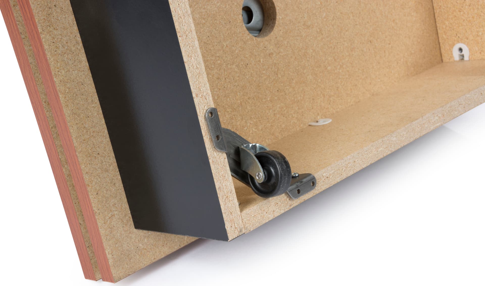 Slatwall Display Tower with Hidden Casters