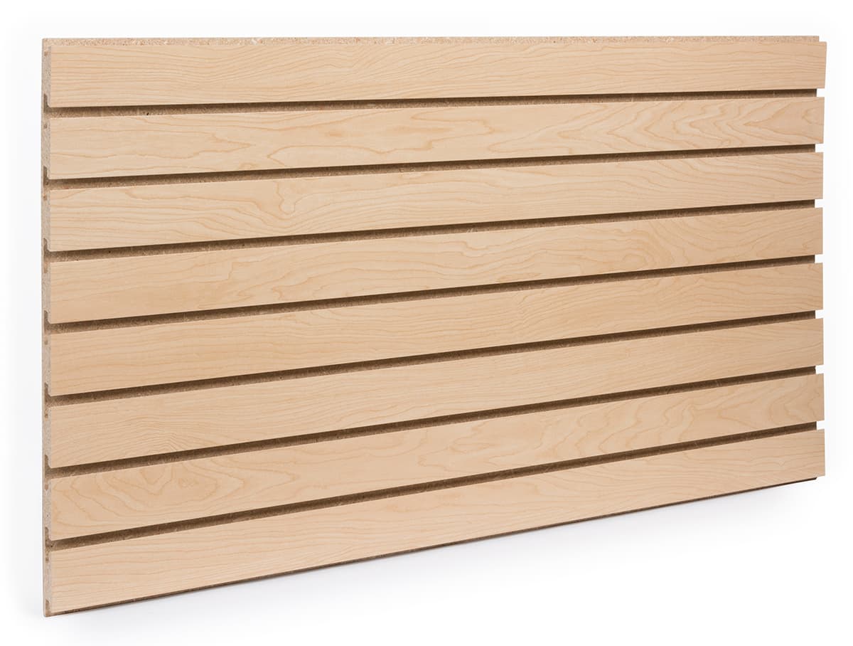 Maple Slatwall Panel with Six Unfinished Channels