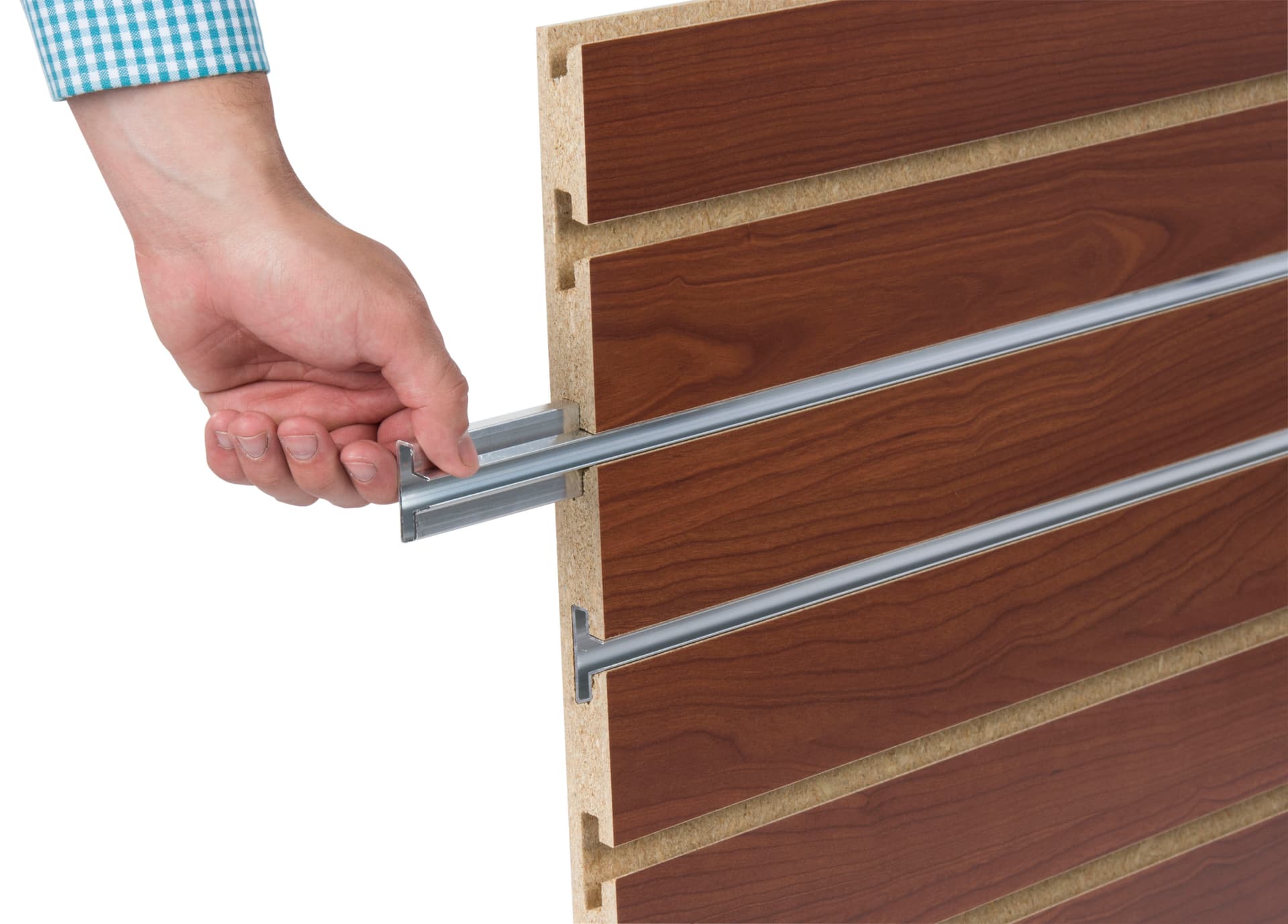 Reinforced Slatwall Panel with Readysert Stips