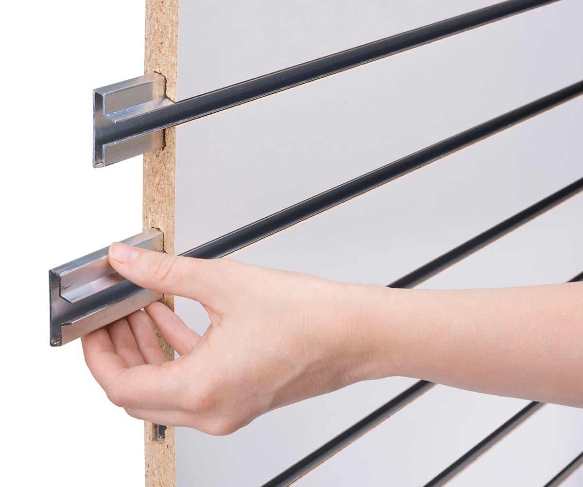 Slatwall Display Panel with Metal Channel Inserts
