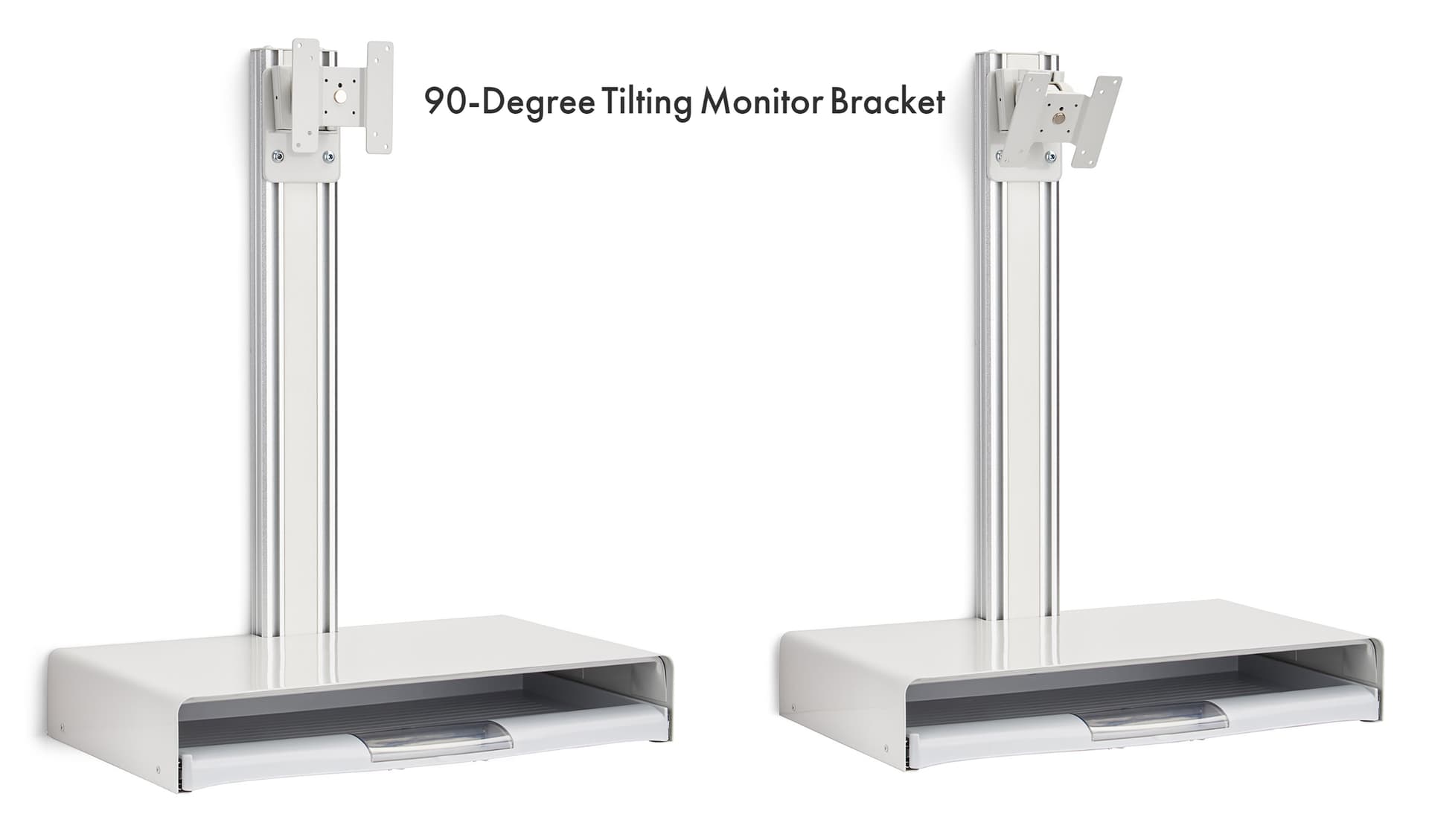 Monitor and keyboard wall mount with tilting bracket 